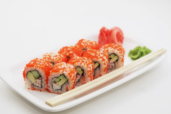 Fresh and tasty sushi rolls — Stock Photo, Image