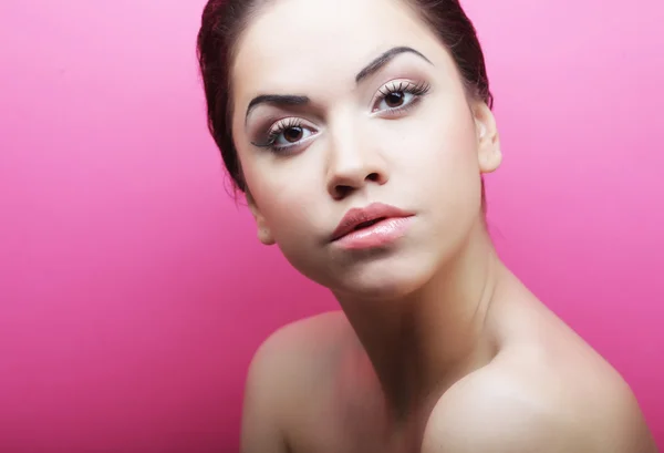 Close-up portrait of sexy caucasian young woman — Stock Photo, Image