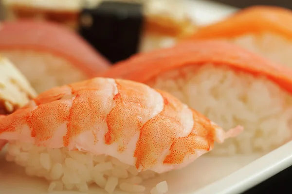 Sada sushi na bílém talíři — Stock fotografie