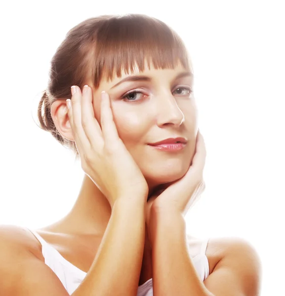 Young adult woman with health skin of face — Stock Photo, Image