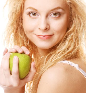 güzel bir kadın elma