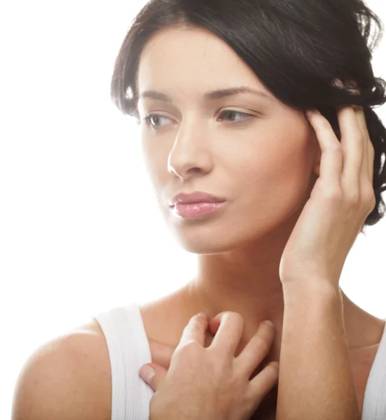 Portrait of beautiful young girl with clean skin — Stock Photo, Image