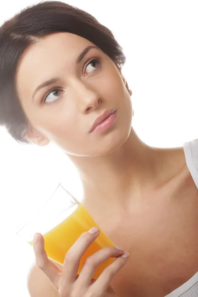 Woman juice glass . — Stock Photo, Image