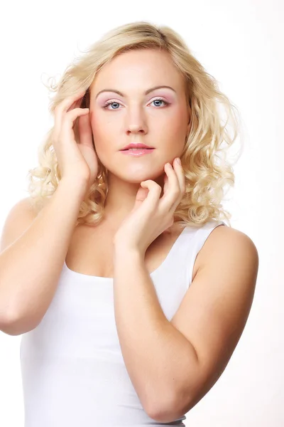 Portrait of beautiful young girl with clean skin — Stock Photo, Image