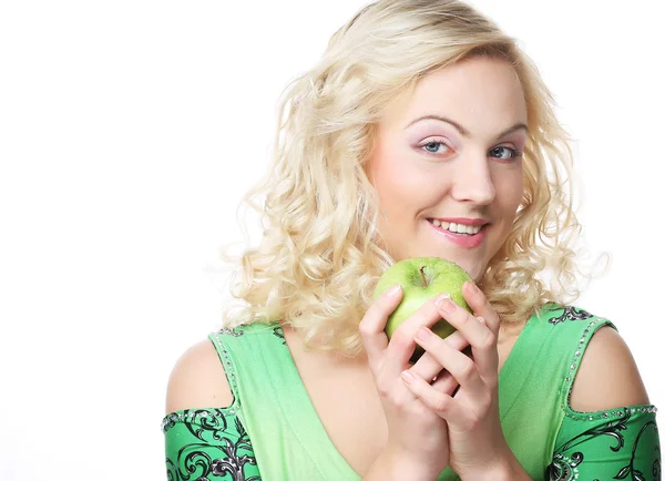 Blond woman holding a bunch of gra — Stock Photo, Image