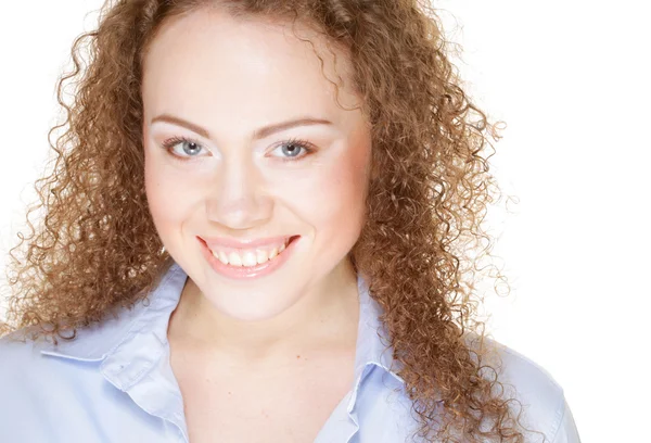 Belo retrato feliz de uma jovem mulher adulta — Fotografia de Stock