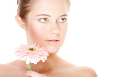 Kadın pembe çiçek