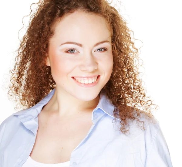 Belo retrato feliz de uma jovem mulher adulta — Fotografia de Stock