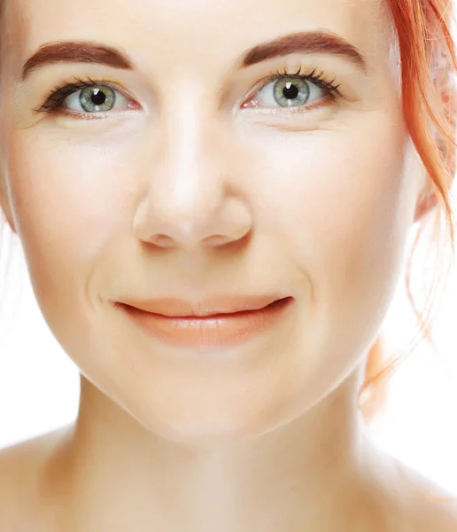 Beautiful young girl with red hair — Stock Photo, Image