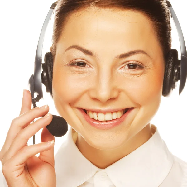 Young confident business woman operator — Stock Photo, Image