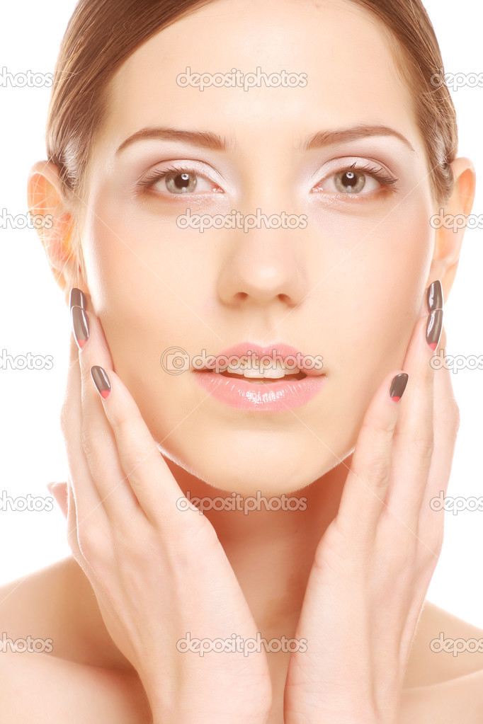 Beautiful woman face Stock Photo by ©juice_team 39219609