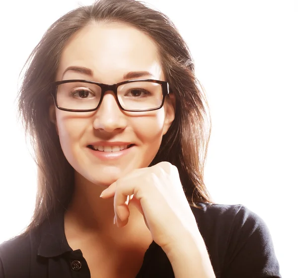 Молодая деловая женщина в очках — стоковое фото