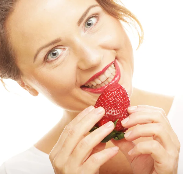 Girl with strawberry — Stock Photo, Image