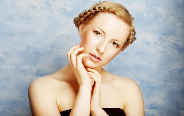 Lady with a braid — Stock Photo, Image