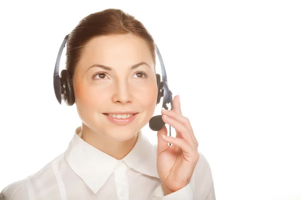 Young confident business woman operator — Stock Photo, Image