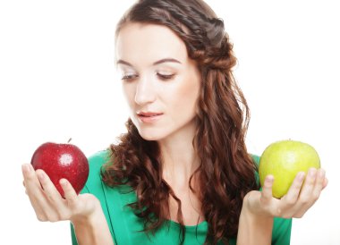 farklı elma olan kadın