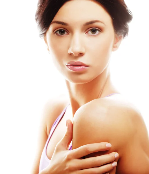 顔の皮膚の健康で若い大人女性 — Stockfoto