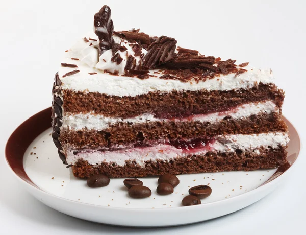 Çikolatalı kek yakın çekim yukarı — Stok fotoğraf
