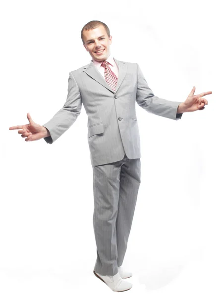 Happy business man going thumbs up — Stock Photo, Image