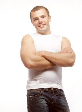 gülümseyen kas beyaz adam