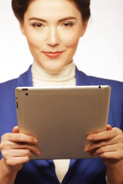 Business woman holding a tablet computer — Stock Photo, Image