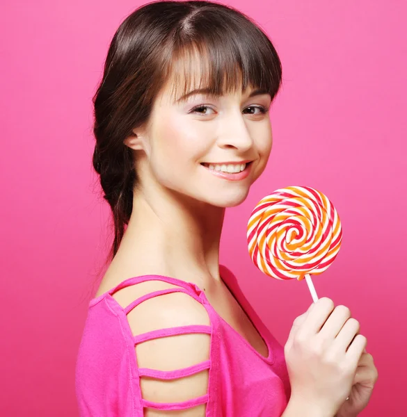 Woman with candy — Stock Photo, Image