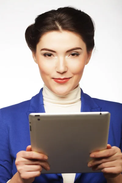 Business woman holding a tablet computer — Stock Photo, Image