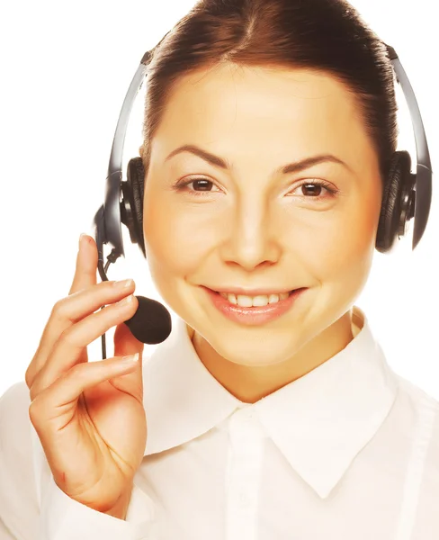 Young confident business woman operator — Stock Photo, Image