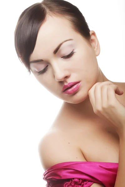 Sexy lady with pink lips — Stock Photo, Image