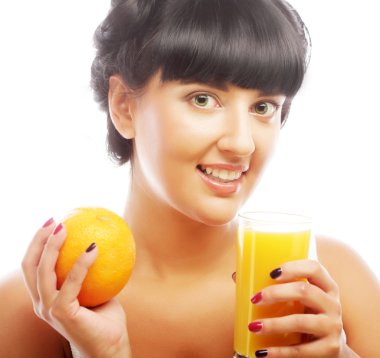 esmer kadın holding portakal suyu