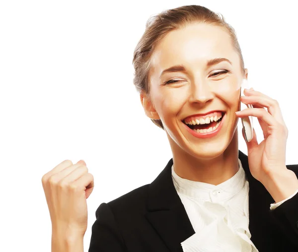 Business woman receiving only good news — Stock Photo, Image
