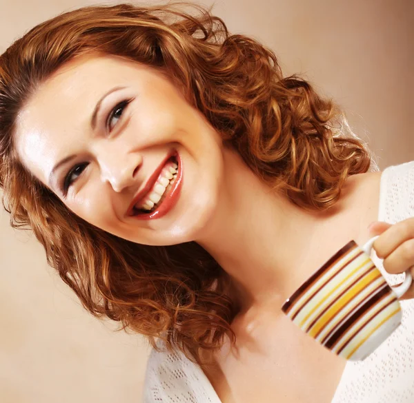 Woman with coffee — Stock Photo, Image