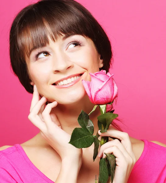 Woman with rose — Stock Photo, Image