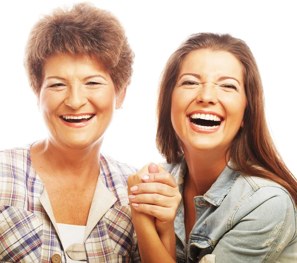 Happy mature mother ang adult daughter — Stock Photo, Image