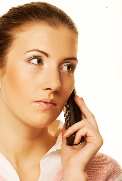 Woman calling by phone — Stock Photo, Image