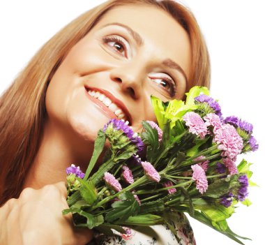 buket çiçek olan kadın