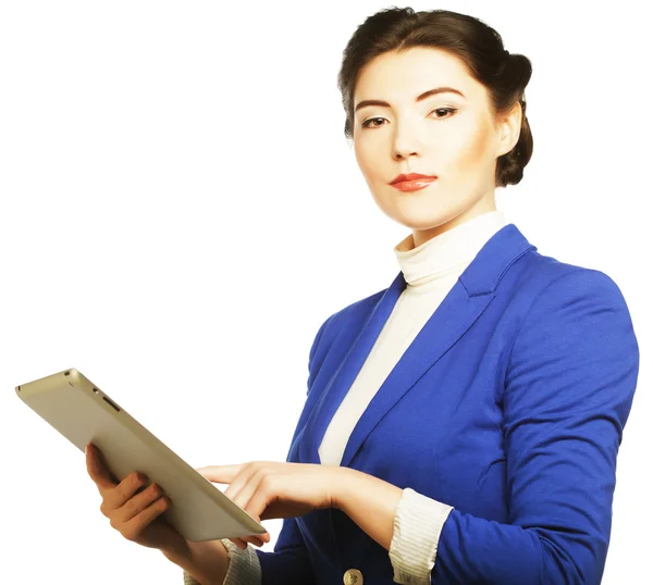 Business woman holding a tablet computer — Stock Photo, Image