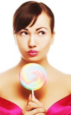 lolipop olan güzel kadın