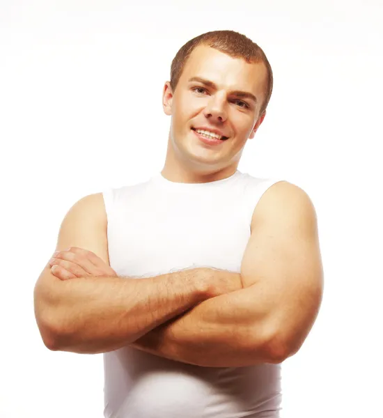 Sorrindo muscular caucasiano homem — Fotografia de Stock