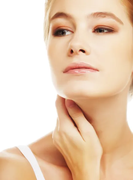 Young adult woman with health skin of face — Stock Photo, Image