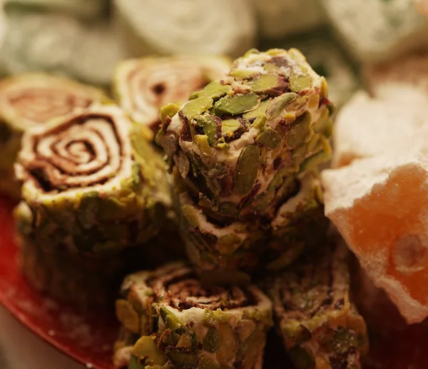 Turecké potěšení s pistáciovými ořechy — Stock fotografie