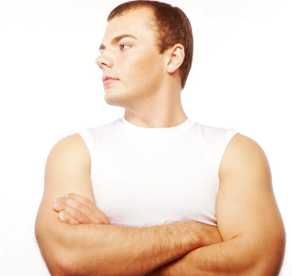 Smiling muscular caucasian man — Stock Photo, Image