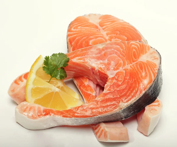 Salmon. Fresh raw salmon red fish steak. — Stock Photo, Image