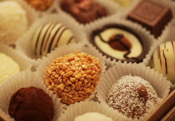 Csokoládé cukorka dobozban — Stock Fotó