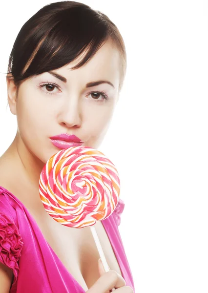 Pretty woman with lollipop. — Stock Photo, Image