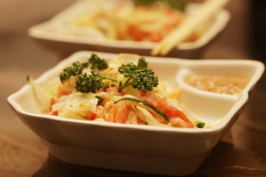 sebze ve somon salata