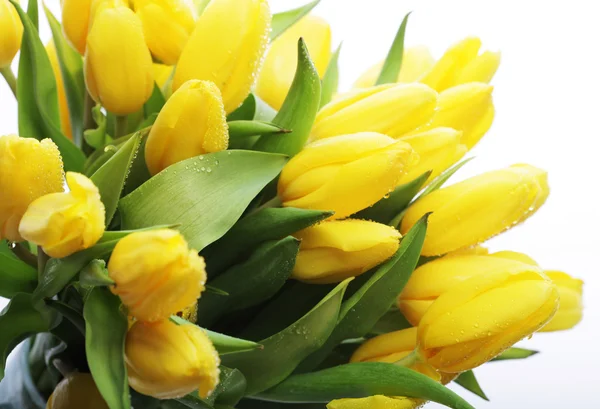 Buquê de tulipas em vaso de vidro — Fotografia de Stock