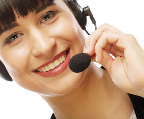 Close up portrait of Woman customer service worker Stock Photo