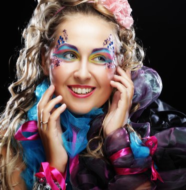 kadın doll tarzı moda çekim.