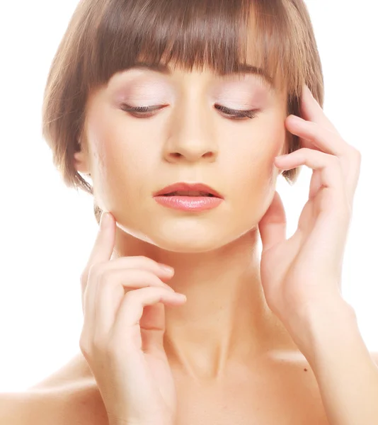 Young adult woman with health skin of face — Stock Photo, Image